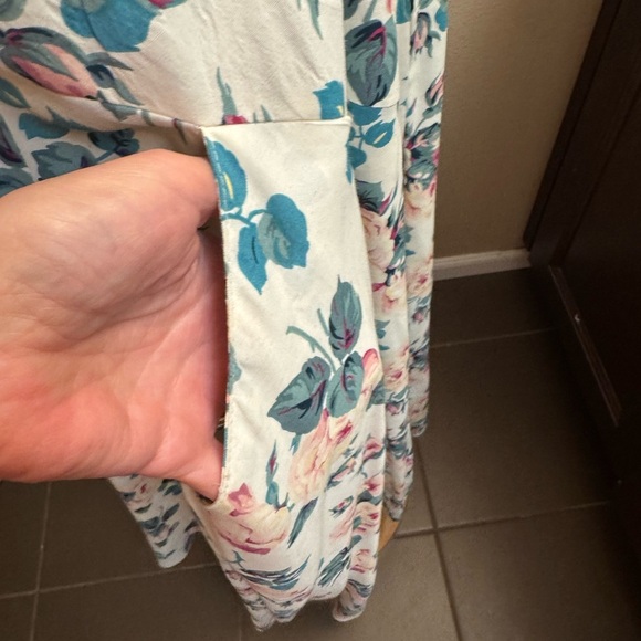 80’S VINTAGE E.D. MICHAELS Floral Women’s Dress Size 13/14 Pockets Modest Farm - Picture 9 of 15